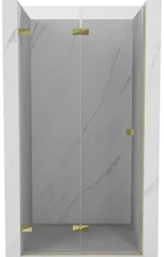 Mexen Lunar-F drzwi prysznicowe składane lewe 60 cm, transparent, złote - 836-060-000-50-00-L
