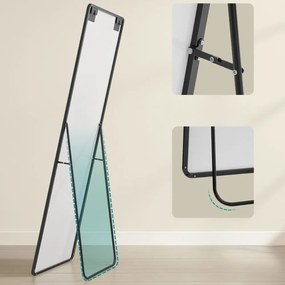 SongmicsHome Lustro prostokątne NOIR, 160x50 cm, czarne