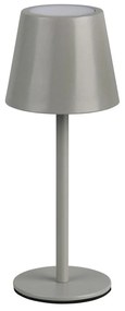Szara lampa stołowa LED z metalowym kloszem (wysokość 21 cm) Diaz – Trio