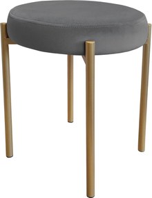 Taboret DIOR stelaż metalowy tkanina Welur : Kolor Stelaża - Złoty, Kolor tkaniny - VELVET - BL14, Typ tkaniny - Velvet