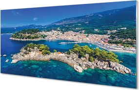 Panel Szklany Panorama Greckiego Miasta Portowego