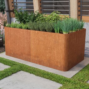 PRIMEYARD 146 x 80 x 80 cm Grządka podwyższona, stal corten, optyka rdzy - (GFPV00827)