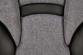 Szaro-czarny fotel gabinetowy Valerio Halmar