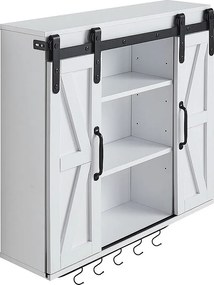 Szafka Łazienkowa Wisząca SucceBuy, 2 Drzwi i Regulowana Półka, Apteczka nad Toaletą, Meble Wiszące, Organizer Wiszący do Pralni, Kuchni