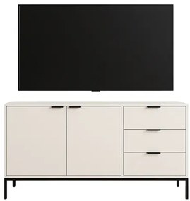 Biała komoda na czarnych metalowych nogach G9-Z16