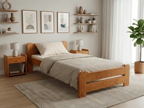 Łóżko Laura 80 x 200, olcha Stelaż: Ze stelażem listwowym rolowanym elastycznym, Materac: Materac Sommera