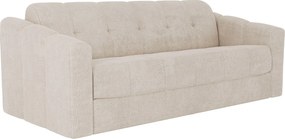 Kanapa 4-osobowa rozkładana z beżowej tkaniny teksturowanej - Szeroki ruszt do spania 160 cm - Materac 22 cm z pianką memory - DARIELO