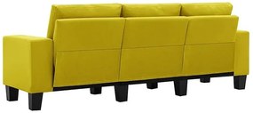 Ponadczasowa trzyosobowa żółta sofa - Lurra 3Q