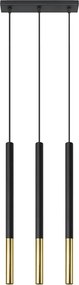 Czarno złota lampa wisząca nad stół 3X EX720 N8-R15