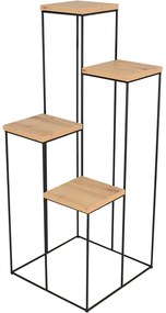 Stojak na kwiaty w stylu loft czarny + dąb artisan S8-W81