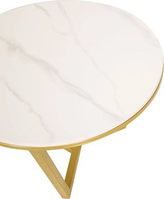 Komplet 2 okrągłych stolików glamour Modig M67, spiek/imitacja marmuru
