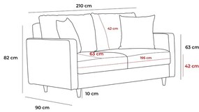Ciemnoszara rozkładana sofa 210 cm Eva – Balcab Home