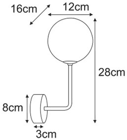 Szklany bursztunowy kinkiet G3-B11