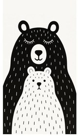 Czarno-biały dywan dziecięcy odpowiedni do prania 80x120 cm Bear Family v2 – Vitaus