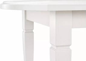 Elegancki rozkładany stół owalny Littoral 160-240 cm z laminowanym blatem i drewnianymi nogami