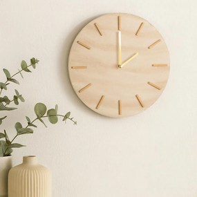 Minimalistyczny zegar ścienny SUM, wzór marmuru, Ø 30 cm