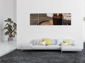Obraz - Płonąca świeca (170x50 cm)