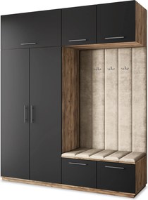 Masseno Garderoba REMA 200/240/60 cm Nowoczesna Szafa do Przedpokoju Dąb lefkas