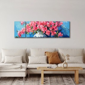 Obraz - Wazon z różowymi kwiatami (170x50 cm)