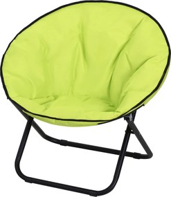 Outsunny Składany Fotel, Fotel Kempingowy, Fotel Ogrodowy, Fotel Obity, Metal + Materiał Oxford, 80 x 80 x 75 cm, Kolor Żółty