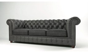 Antracytowa aksamitna sofa 230 cm Cambridge – Ropez