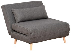 Sofa jednoosobowa rozkładana szara z regulowanym oparciem styl skandynawski do małych wnętrz | Aosom PL