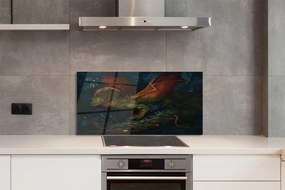 Szklany Panel Leśny Smok w Gęstwinie