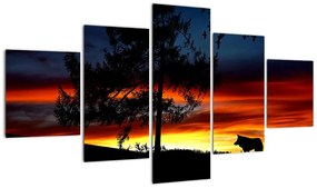 Obraz - Sylwetka wilka (125x70 cm)
