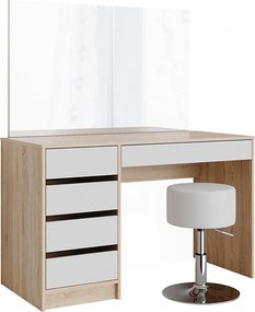 Stół o jamierze biały/sonoma 120x55x75 sherry