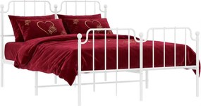 Białe metalowe łóżko małżeńskie 140x200 cm R8-R32