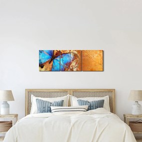 Obraz - Niebieski motyl (z zegarem) (90x30 cm)