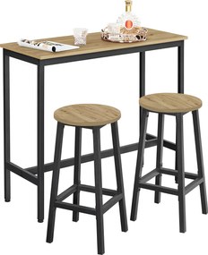 Zestaw jadalniany 1+2, stół barowy 100x40 cm i krzesła barowe TAYLOR ARTISAN