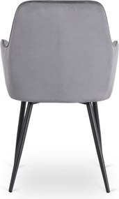 Krzesło Tapicerowane do Jadalni BRESSO Szare Welurowe Nowoczesne Loft