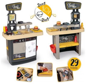 Smoby restauracja bar dla dzieci 2w1 kuchnia jadalnia akcesoria