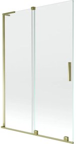 Mexen Velar L parawan nawannowy 2-skrzydłowy rozsuwany 120 x 150 cm, transparent, złoty - 896-120-003-01-50