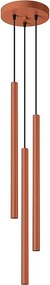 Lampa Wisząca Nowoczesny Pastelo, Stal - 3 Źródło - L.19.5 X H.104 Cm - Ochra Czerwona
