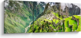 Obraz - Machu Picchu (z zegarem) (90x30 cm)