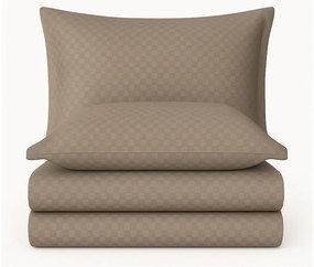 Brązowa pościel jednoosobowa z bawełny renforcé 140x200 cm Checkered – Mila Home Luxury