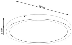 Czarny duży plafon LED okrągły 60 cm - A603-Uvix