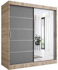 Szafa przesuwna 180 cm dąb sonoma + antracyt - Marmos 5X