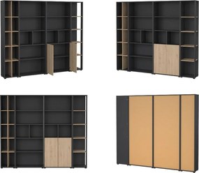 Zestaw mebli do biura loft Sign jackson hickory/szary mat