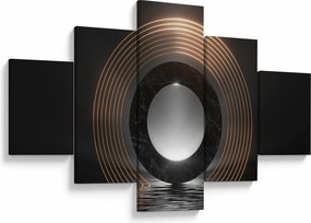 Obraz - Abstrakcja, księżyc nad wodą (125x70 cm)