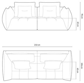 Ciemnoniebieska sofa 232 cm Bloom – Micadoni Home