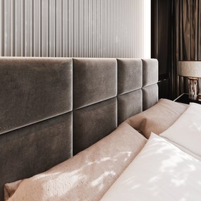 Masseno Łóżko tapicerowane LIMENA z pojemnikiem na pościel 180x200 cm - Pudrowy róż, KRONOS 27