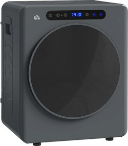 HOMCOM Suszarka do ubrań, 6 programów, 40-60°C, pojemność 4 kg, kompaktowa, obsługa dotykowa, Szary