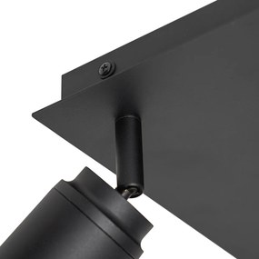 Inteligentne oświetlenie łazienkowe czarne kwadratowe IP44 w komplecie z 3 żarówkami Wi-Fi GU10 - Ducha