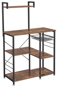 Regał kuchenny MARGE, brązowy/czarny