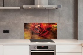 Panel szklany do Kuchni Malarski Obraz Róży
