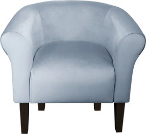 Fotel Milo tkanina Welur wygodny fotel tapicerowany do salonu i sypialni : Kolor nogi - Venge, Kolor tkaniny - VELVET - BL06, Wysokość nogi - 20 cm