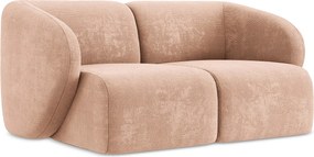 Modułowa sofa 2-osobowa - z tkaniny szenilowej - brzoskwiniowy - LANI